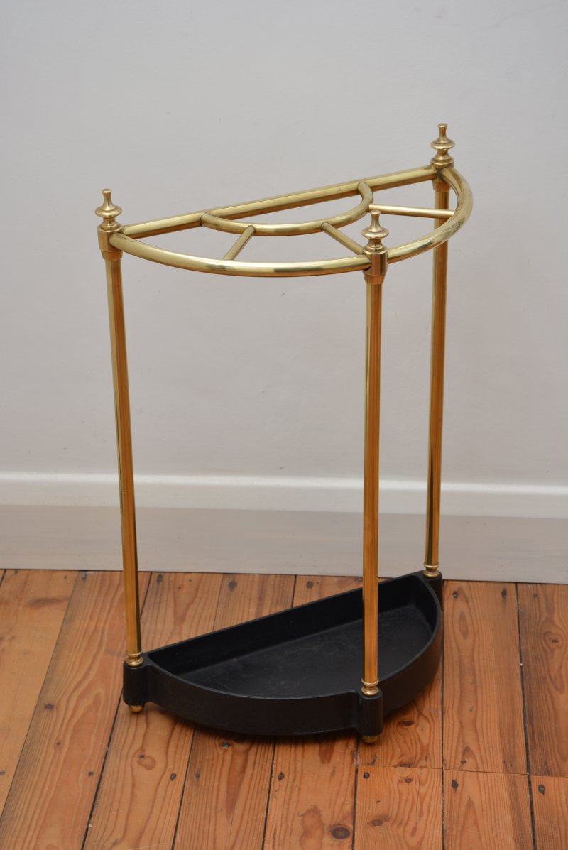 Demi Lune Brass Umbrella Stand - Image 4